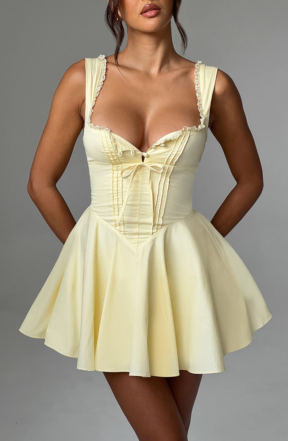 Antonella Mini Dress - Lemon - Napalia