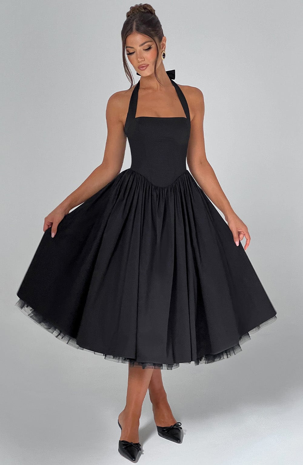 Cressida Midi Dress - Black - Napalia