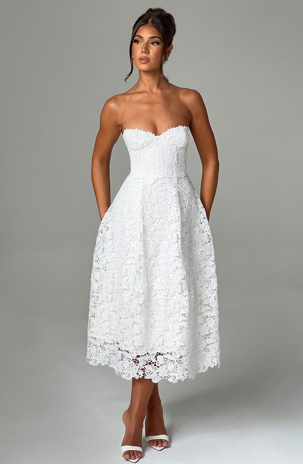 Ishani Midi Dress - Ivory - Napalia
