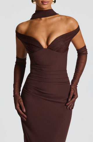 Abigail Maxi Dress - Plum Brown - glavon