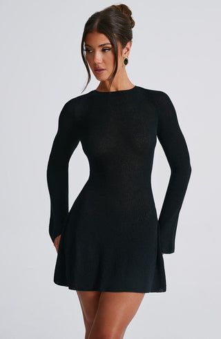 Adalee Mini Dress - Black - glavon