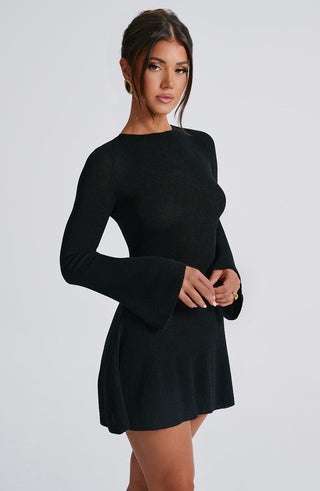 Adalee Mini Dress - Black - glavon