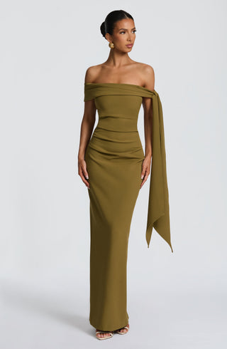 Addie Maxi Dress - Deep Olive - glavon
