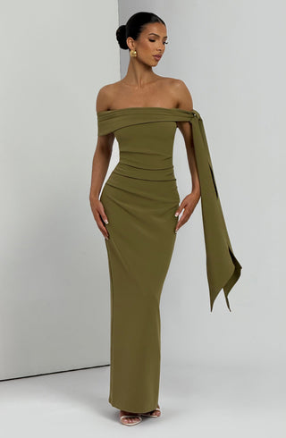 Addie Maxi Dress - Deep Olive - glavon