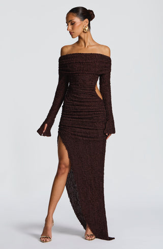 Adelphia Midi Dress - Plum Brown - glavon