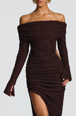Adelphia Midi Dress - Plum Brown - glavon