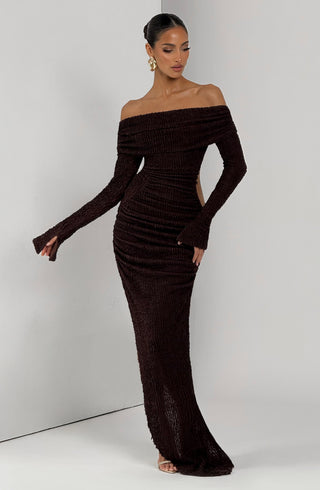 Adelphia Midi Dress - Plum Brown - glavon