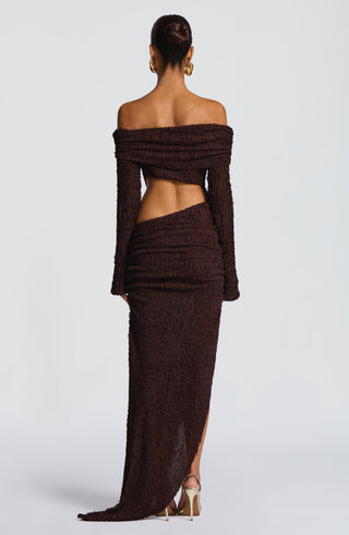 Adelphia Midi Dress - Plum Brown - glavon