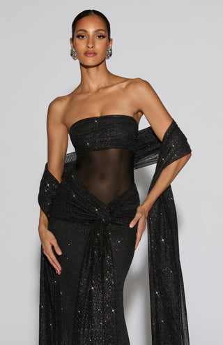 Agnes Shawl - Black Sparkle - glavon