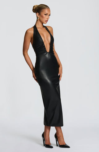 Ainsley Midi Dress - Black - glavon
