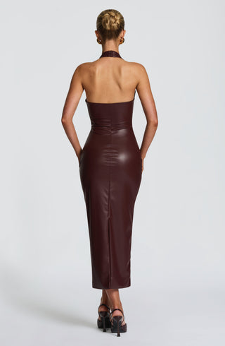 Ainsley Midi Dress - Burgundy - glavon