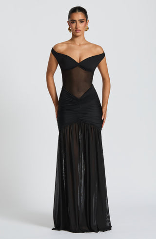 Alaia Maxi Dress - Black - glavon
