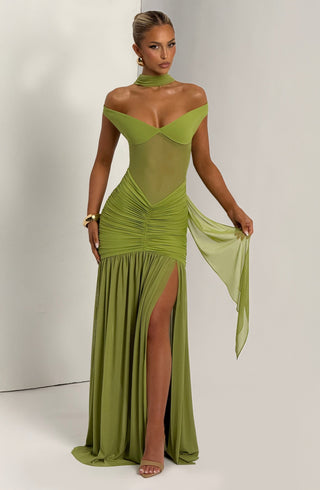 Alaia Maxi Dress - Olive - glavon