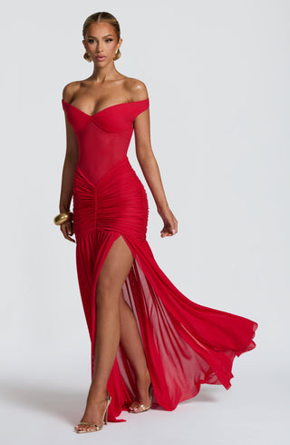 Alaia Maxi Dress - Red - glavon