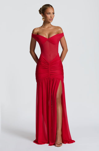 Alaia Maxi Dress - Red - glavon