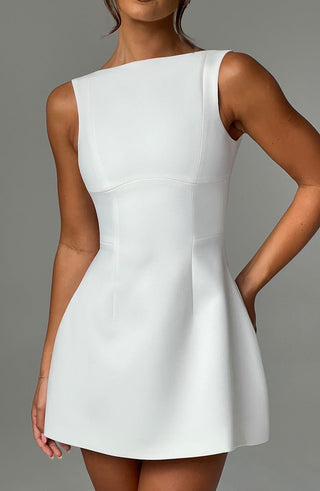 Alana Mini Dress - Ivory - glavon