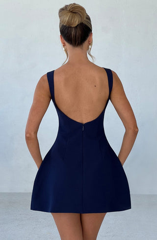 Alana Mini Dress - Navy - glavon