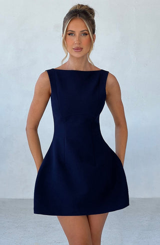 Alana Mini Dress - Navy - glavon