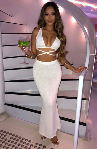 Alexa Maxi Skirt - White - glavon