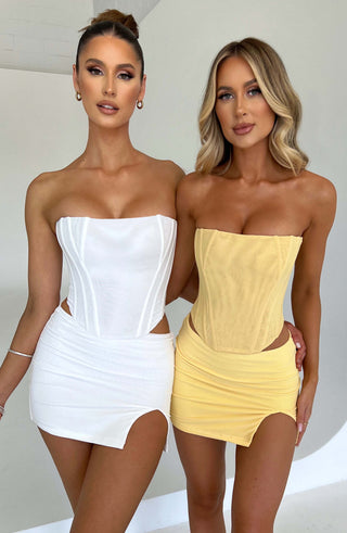 Alina Mini Skirt - Lemon - glavon