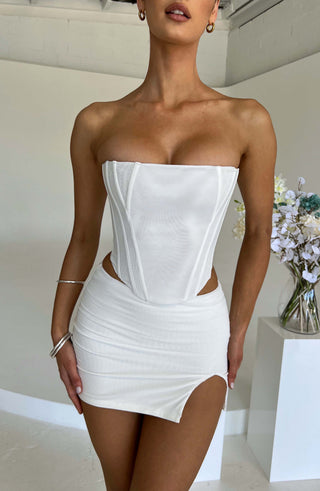 Alina Mini Skirt - White - glavon
