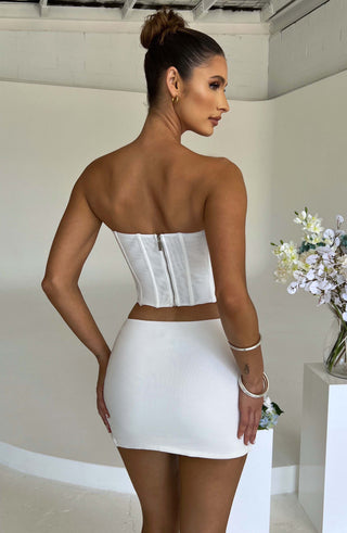 Alina Mini Skirt - White - glavon
