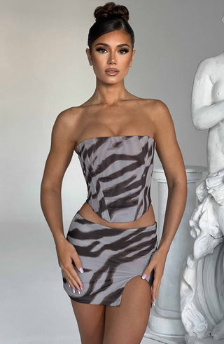 Alina Mini Skirt - Zebra Print - glavon