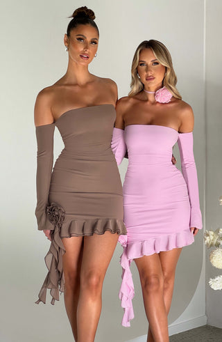 Alix Mini Dress - Chocolate - glavon