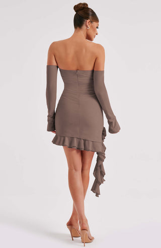 Alix Mini Dress - Chocolate - glavon