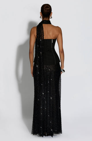 Allaire Maxi Skirt - Black - glavon
