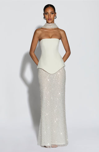 Allaire Maxi Skirt - Ivory - glavon