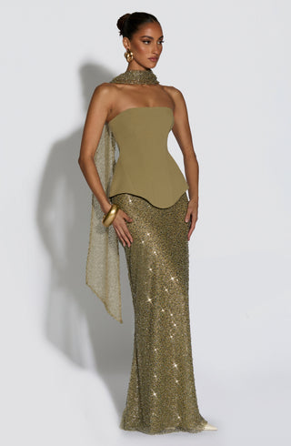 Allaire Maxi Skirt - Sage - glavon