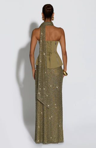 Allaire Maxi Skirt - Sage - glavon
