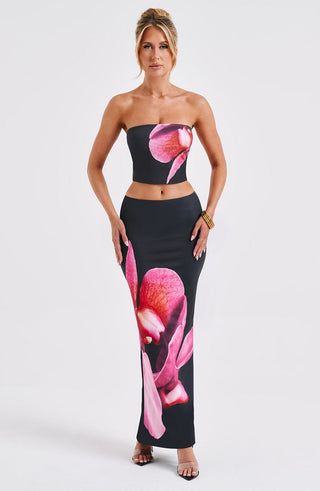Allegra Top - Black Floral Print - glavon