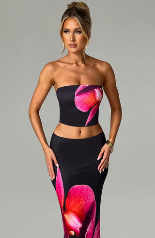 Allegra Top - Black Floral Print - glavon