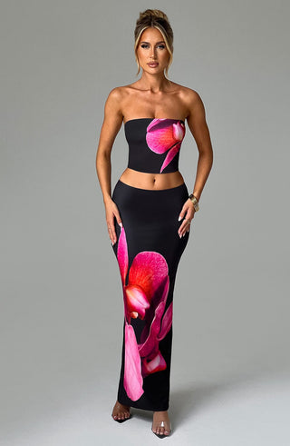 Allegra Top - Black Floral Print - glavon