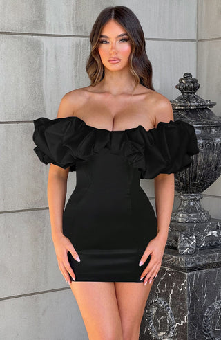 Allie Mini Dress - Black - glavon