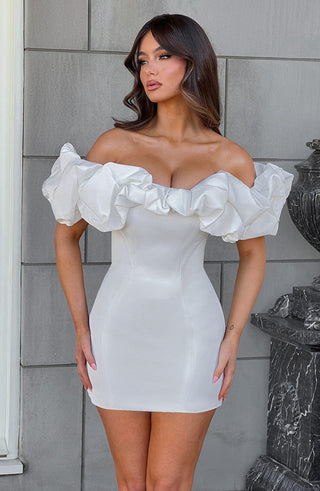 Allie Mini Dress - White - glavon