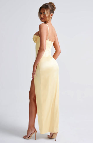Alora Maxi Dress - Lemon - glavon
