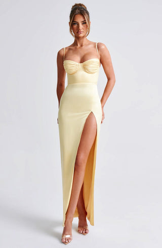 Alora Maxi Dress - Lemon - glavon
