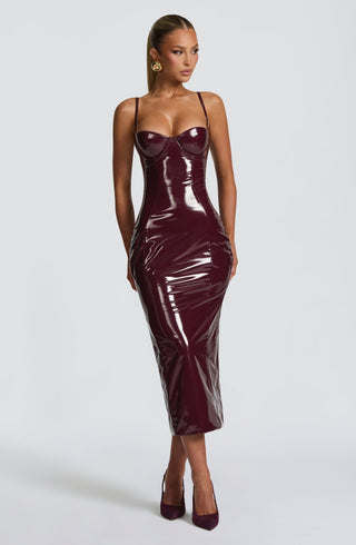 Amala Midi Dress - Cherry Lacquer - glavon
