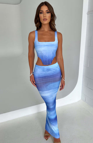 Amber Corset - Blue Haze Print - glavon