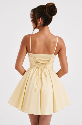 Analeigh Mini Dress - Lemon - glavon