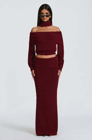 Andie Maxi Skirt - Burgundy - glavon