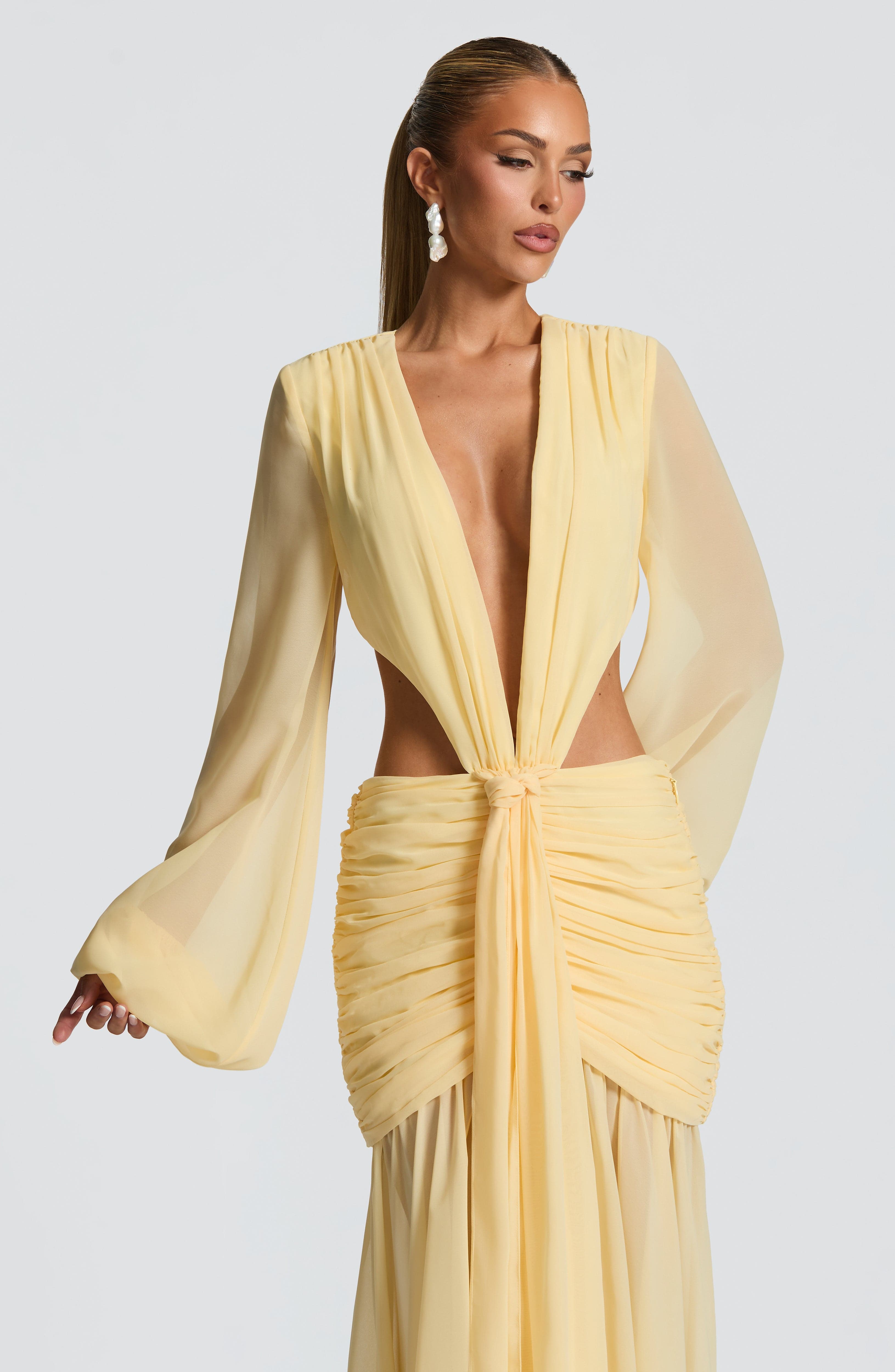 Andrina Maxi Dress - Lemon - Napalia