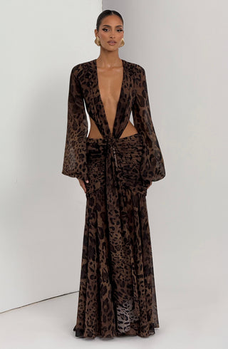 Andrina Maxi Dress - Leopard Print - glavon