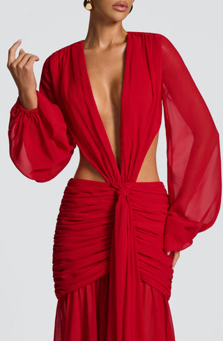 Andrina Maxi Dress - Red - glavon