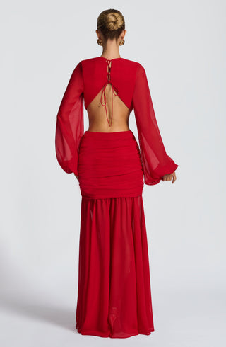 Andrina Maxi Dress - Red - glavon