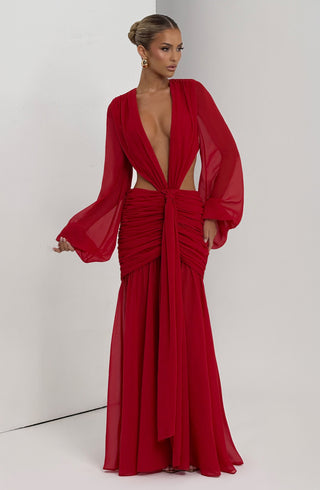 Andrina Maxi Dress - Red - glavon