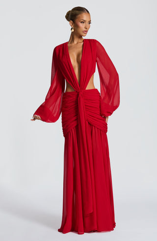 Andrina Maxi Dress - Red - glavon